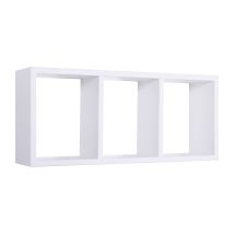 AHD Amazing Home Design – Rechteckiges Wandregal Tristano mit 3 Fächern – 70 x 30 cm – Holzfaser – Weiß