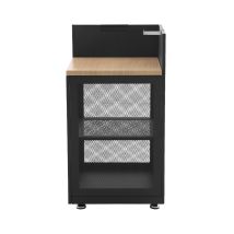 Sweeek - Außenküche Stahl Und Holzdekor 1 Regal B 60 Cm
