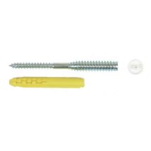 Ing Fixation - Caja De 100 Tornillos Para Roca Superior De Pvc 6x150 Ing Fixings - Rosca 45 Mm - Tapones Blancos - A430180