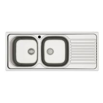 Lavello Incasso Cucina Mp1162dx Acciaio116x50 Cm Due Vasche E Gocciolatoio Destro