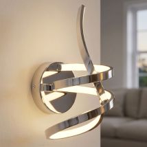 Globo Lighting - Lampada Da Parete A Led Lampada Da Corridoio Cromo Opale Lampada Da Soggiorno Tornita, Metallo Alluminio, 18w 900lm Bianco Caldo, Lxh