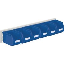 Sichtlagerkastenset H140xb920xt250mm Stahlblech/polyethylen Ku.blau 6xgr.6 - 4202.51.5413 - Rasterplan