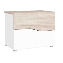 Vmo Home - Mesita 2 Cajones Cannes - Blanco/sahara