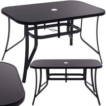Gartentisch Und Terrassentisch Mit Schwarzer Glasplatte, 150 Cm.