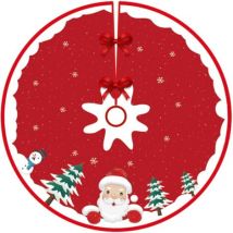 Jupe D'Arbre De Noël, Couverture De Base D'Arbre De 90 Cm, Jupe D'Arbre De Noël Ronde Traditionnelle, Tapis D'Arbre Avec Motif De Père Noël, Pour La