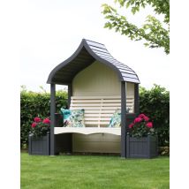 Afk - Orchard Arbour Wooden Garden Seat Chair Charcoal Grey & Stone Fsc