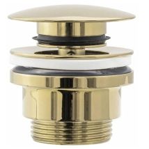 Ontway Universal Gold Waschbeckenablauf – Clic-Clac Abfluss – Messing – Durchmesser 45 mm – mit Überlaufloch – 24 Monate Garantie