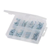 Fixman – Self-Tapping Screws Pack – 160 Pieces – Zinc-Plated – Assorted Sizes: 3x12mm, 3.5x16mm, 4x19mm, 5x30mm