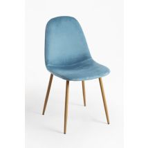 Sillas Comedor - Silla Teok Terciopelo - Verde Azulado