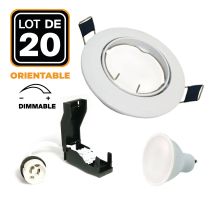Europalamp - 20 Einbaustrahler Schwenkbar Weiss Gu10 6w Dimmbar Kaltweiß 6000k