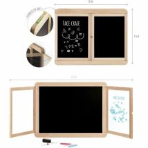Jeujura Triptychon Wandtafel Mit Schiefertafel Weiß 113x45 Cm