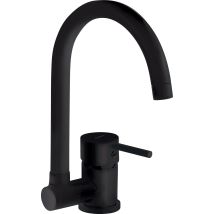 Grifo Monomando Para Fregadero De Cocina Con Caño Abatible En Color Negro Mate, Altura Mínima 95 Mm Deante Aster Bcan61m Negro Mate