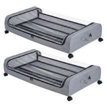 Levede Under Bed Storage Boxes With Lids, 46l X2, Rolling, Grey, Oxford