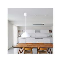 Suspension Lumineuse Conique En Plastique Blanc, Douille E27, Style Nordique (sans Ampoule)