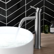 Vtizikl Haut Robinet Lavabo Evier, Monocommande Mitigeur Lavabo En Acier Inoxydable 304, Design Moderne De Mitigeur Salle Bain Avec Pex Tuyau, Chaude 