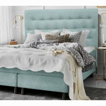 Cabecero De Cama Tapizado Antimanchas Paris 18070 Verde Agua