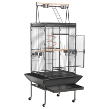 Yaheetech - Jaula Para Pájaros Jaulas Grandes Para Canarios Loros Jaula Metal Grande 80 X 76 X 172 Cm Negro