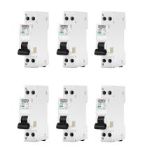 Lot De 6 Disjoncteurs Dpn 1p+n 16a Courbe C - Magnéto-thermique 1 Module Din 6ka 230v Pour Tableau Électrique - Cilia (jvm9-32-1p-16a)