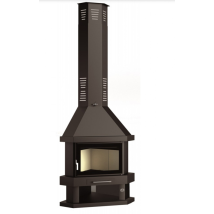 Fm - Chimenea Leña Rincón Modelo C-200-r Cristal Serigrafiado