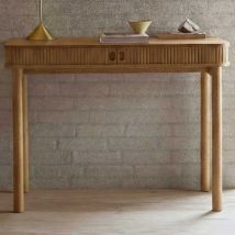 Bureau 2 portes en bois – 100x50x75 cm – Chêne – Mobilier d'intérieur – Bureau droit