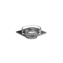 Jabonera artística de cristal transparente – Emco – 101mm x 42mm – Soporte de metal cromado