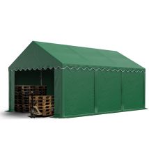 Carpasol - Toolport Tendone Deposito 3x6 M Pvc 750 N Verde Scuro Tenda Capannone Telaio Perimetrale E Rinforzo Del Tetto