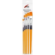 Kreul Hobby Line Universalpinsel Synthetics Flach, 5er Set Pinsel & Stifte
