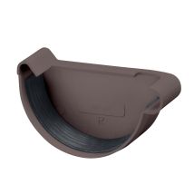Embout De Gouttière Demi-rond, Accessoires De Gouttière En Pvc, Montage Simple Par Emboîtement, Made In Germany - 100mm, Droite Brun Foncé - Inefa