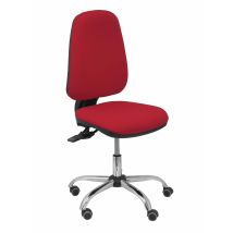 Ergonomischer Bürostuhl – Höhenverstellbar – Synchronmechanik – kastanienbraunes BALI-Gewebe – Chromgestell – 360o drehbar