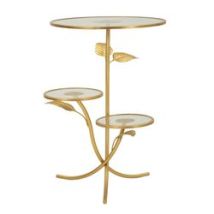 Mauro Ferretti Table D'Appoint Dorée 54 Cm Diamètre