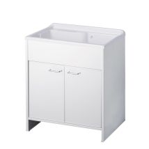 Negrari - Waschbecken Mit Schrank Aus Pvc Weiss 80x50 Cm Mod. Garden