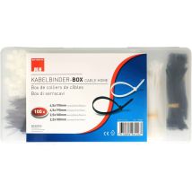 CABLEHOME – 136069 – Fascette per cavi assortite 100 pz. 4,5 x 190 mm bianco e nero, 100 pz. 2,5 x 100 mm bianco e nero