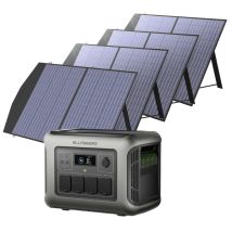 Allpowers - R1500 Lite Generador Solar Con 4 Paneles Solares De 100w, Estacion De Energia Portatil 1056wh Lfp Batería, 4 Salidas Ac 1600w (3200w Pico)