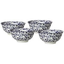 Ritzenhoff & Breker Set Royal Sakura, 4 Pezzi, 15,5 Cm Diametro, 650 Ml, In Porcellana, Bianco E Blu