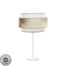 Tischleuchte De Alto Nepal 1xe27 Weiß/gold 30d - Fabrilamp