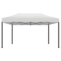 Kebon Tenda / Gazebo Per Giardino 3x4,5 Mt Impermeabile Tendone Pieghevole Per Fiere E Mercati Colore Bianco