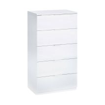 Hogar24 – Cassettiera Bianco 40x60x110h cm – Pannelli di particelle melaminati – 30 kg – Cassetti su guide metalliche