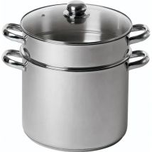 Dampfgarer 24 cm – Edelstahl – 9 Liter – Glasdeckel – Induktionsgeeignet – Spülmaschinenfest