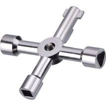 Llave Multiusos De 4 Vías Para Gas, Agua, Electricidad, Caja De Conexiones Y Botiquín, Plateada