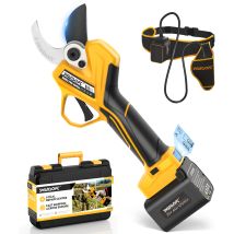 Forbici Elettriche Da Potatura Da 45mm Con Taglio Progressivo, Cesoie Professionali A Batteria 1150w Per Frutteti E Uliveti Pru45 Plus Giallo