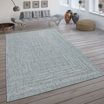 Paco Home Alfombra Interior Exterior Tejido Plano Escandinava Efecto Sisal Gris Claro 120x170 Cm