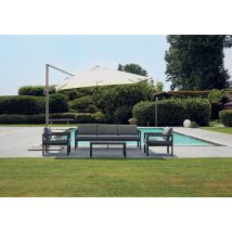 Giardino - Parasol Carré 3x3 M Avec Mât Latéral En Aluminium Tourterelle - Primula