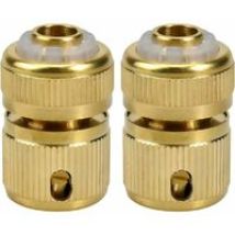 2 Pcs Raccords De Tuyau D'Arrosage Connecteurs De Tuyau D'Arrosage Rapides En Laiton Massif 1/2" Sans Fuite Appliance De Robinet Adaptateurs De 