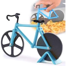 2pcs Coupe-pizza, Anti-adhésif En Acier Inoxydable Roulette À Pizza Vélo, Décoration Idéale Et Cadeau, 19 Cm, Bleu Foncé