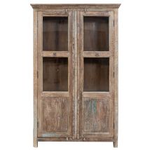 Vetrina In Legno Massiccio Riciclato Finitura Anticata