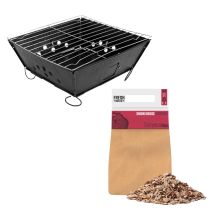Monster Shop – Portable BBQ with Cherrywood Wood Chips – Lightweight Travel Grill – 3L Cherrywood Chips – Eco-Friendly Design