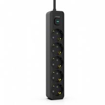 Inca - Steckdosenleiste Ipw-44sy 5fach, Led Anzeige Kinderschutzfunktion Schwarz 1,5m