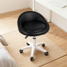 Flasidu - Fauteuil De Barbier - Tabouret De Bar, Pivotant À 360°, Réglable En Hauteur, Coussin D'Assise En Similicuir Noir.