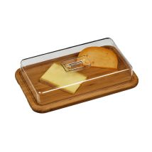 Campana de queso de bambú – 00116 – Diseño ecológico – 13,5 cm de altura – 39 x 24 x 8 cm
