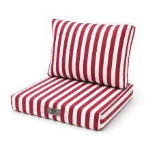 Coussins Jardin 60x70 Rayure Rouge - Premium 270g
